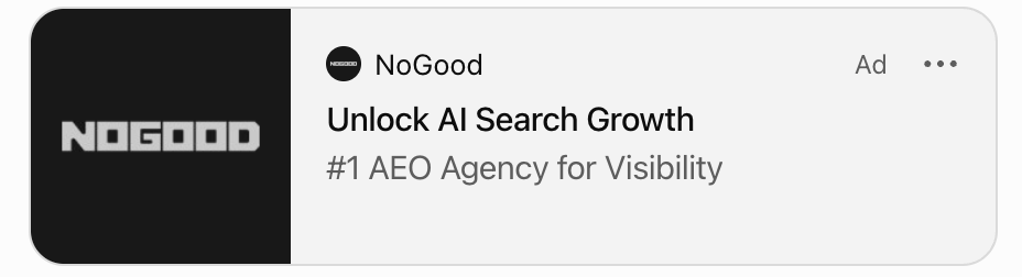 NoGood ad example displayed in ChatGPT