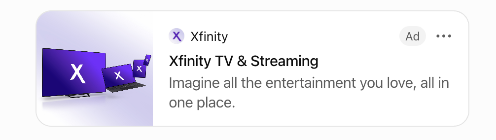 Xfinity ad example displayed in ChatGPT
